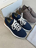 Кросівки чоловічі темно-сині натуральний текстиль і шкіра, фото 7