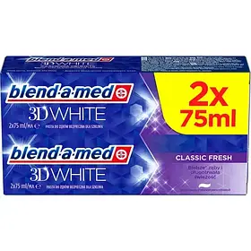 Зубна паста Blend-a-med 3D White Класична свіжість, 150 мл (2 шт. x 75 мл)