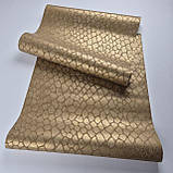 Шпалери вінілові 0.53 × 10.05 м Marburg 59115, золотисті для спальні, вітальні, кабінету, фото 3