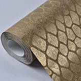 Шпалери вінілові 0.53 × 10.05 м Marburg 59115, золотисті для спальні, вітальні, кабінету, фото 2