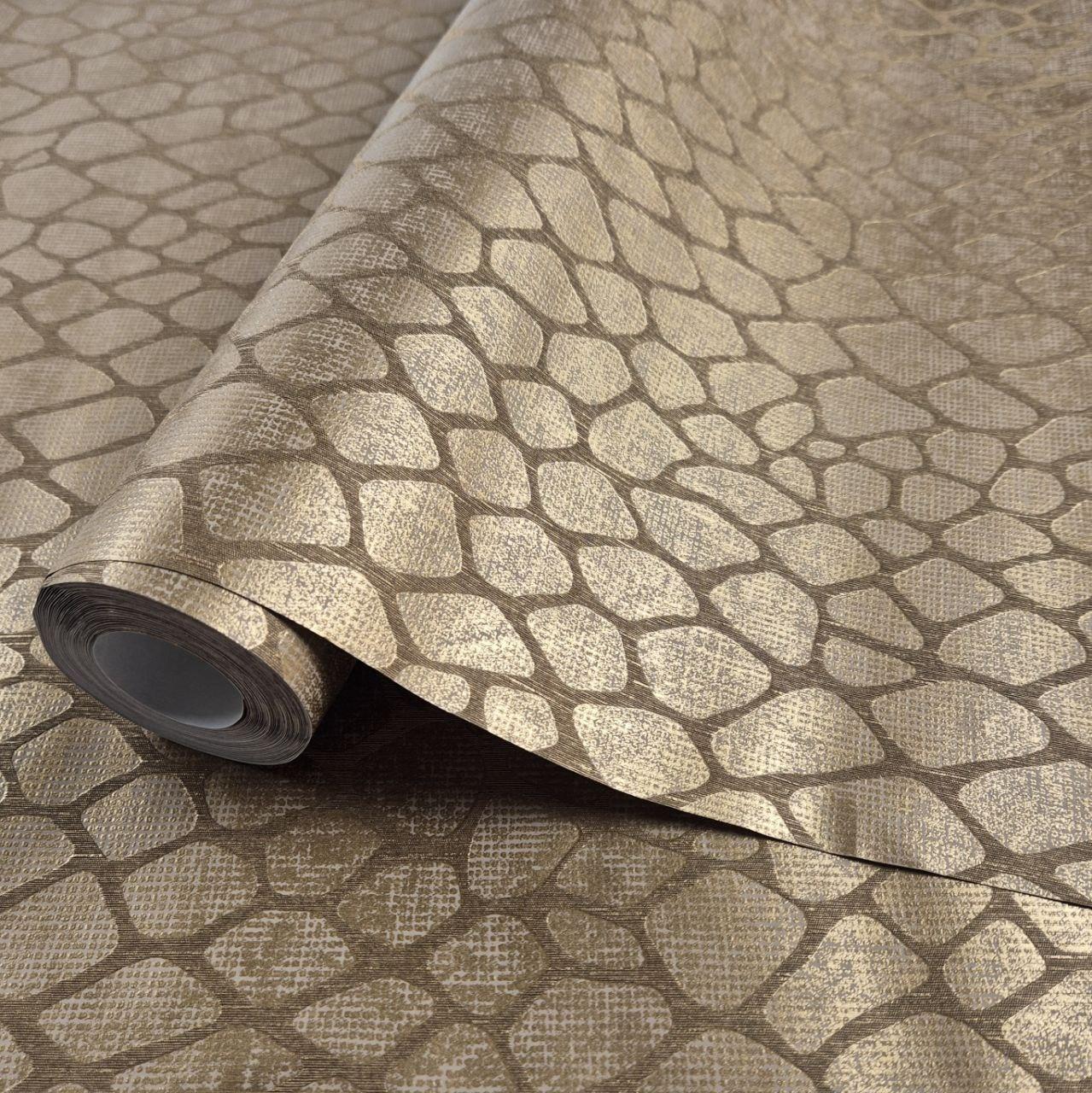 Шпалери вінілові 0.53 × 10.05 м Marburg 59115, золотисті для спальні, вітальні, кабінету, фото 1