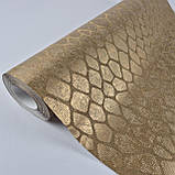 Шпалери вінілові 0.53 × 10.05 м Marburg 59115, золотисті для спальні, вітальні, кабінету, фото 5