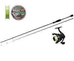 Набір ультралайт (Спінінг Flagman 24 Blackfire 2.13м 0.5-5г + Катушка BlackFire 1000S + Шнур у подарунок)