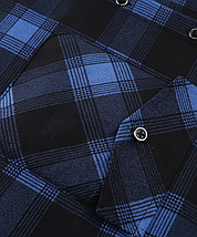 ​​​​​​​Чоловіча зимова куртка-сорочка з капюшоном у клітинку Dark Blue XL, фото 3
