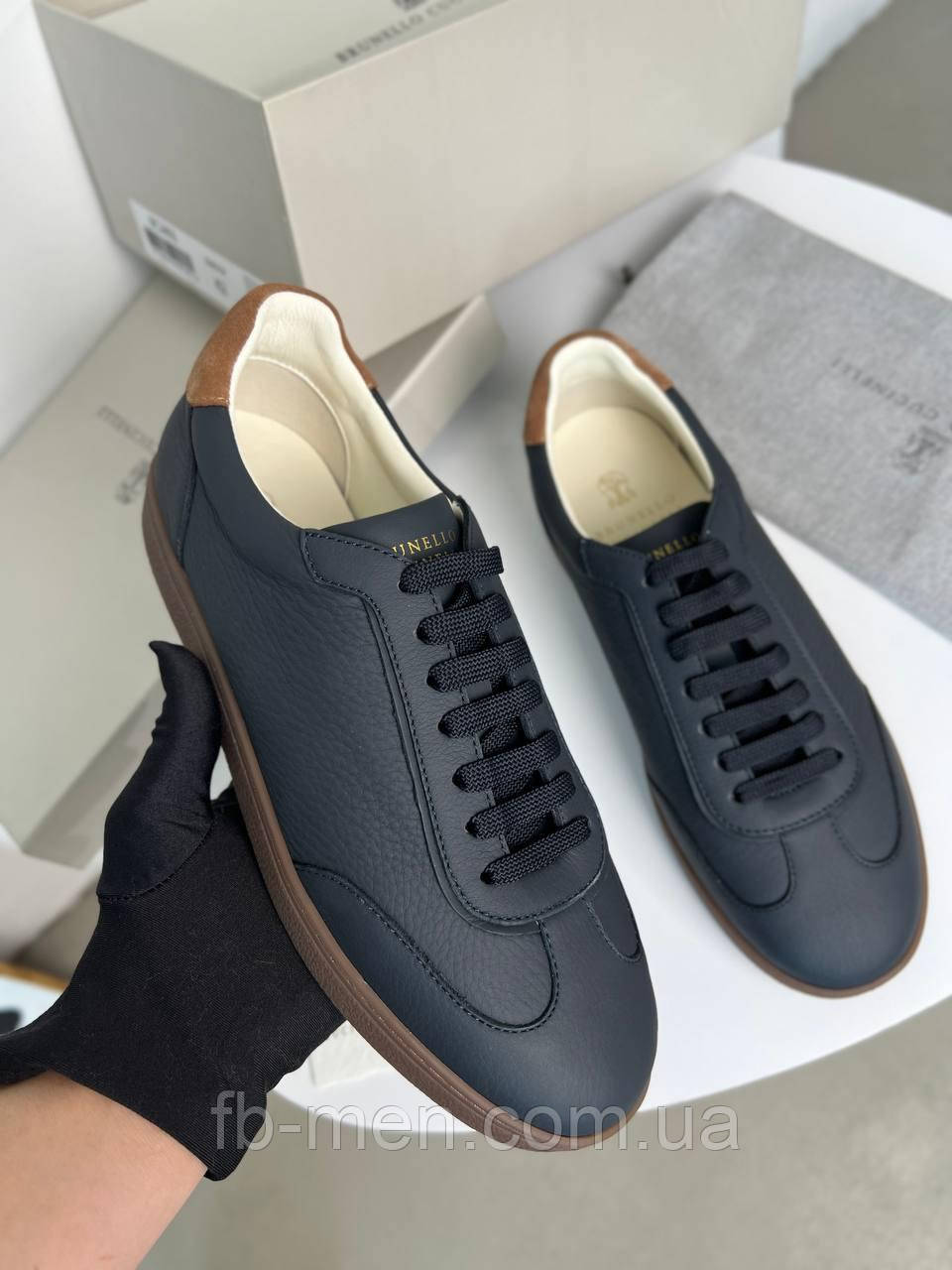 Кросівки чоловічі з натуральної шкіри, чорна якість преміум, фото 1
