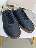Чоловічі кросівки з натуральної шкіри темно-сині якість преміум, фото 8