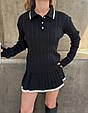 Костюм жіночий 2-ка: светр і спідниця Модель: 1466-131 Колір: чорний, графіт, бежевий, фото 2