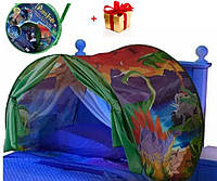 Дитячий намет тент для сну Dream Tents Зелений з Динозаврами