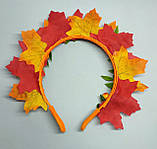 Осінній обруч з горобиною Горобина Осінній обідок з горобиною Осенний обруч с рябиной Вінок з листям осінь, фото 3