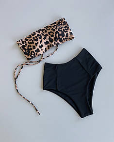 Купальник жіночий чорно-леопардовий Sun & Mari