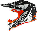 Мотошолом O’Neal 2SRS Spyde Black/White/Orange кросовий ендуро, фото 4
