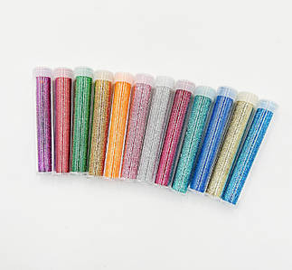 Набір блискіток / У баночці - 20 гр / 12 баночок / 5*3 см / Мікс №19