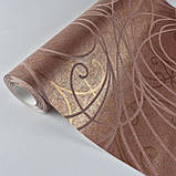 Шпалери вінілові 0.53 × 10.05 м Marburg 59106, коричнево-цегляні для спальні, вітальні, кабінету, фото 3