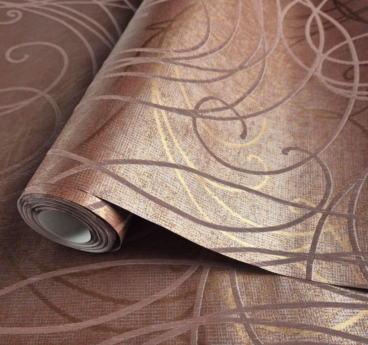 Шпалери вінілові 0.53 × 10.05 м Marburg 59106, коричнево-цегляні для спальні, вітальні, кабінету, фото 1