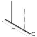 Лінійний світильник LED Євросвітло Sign EVO підвісний лінійний на тросах 72Вт 6400К чорний, фото 4