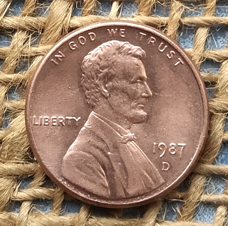1 цент 1987 року. (D) США, фото 1
