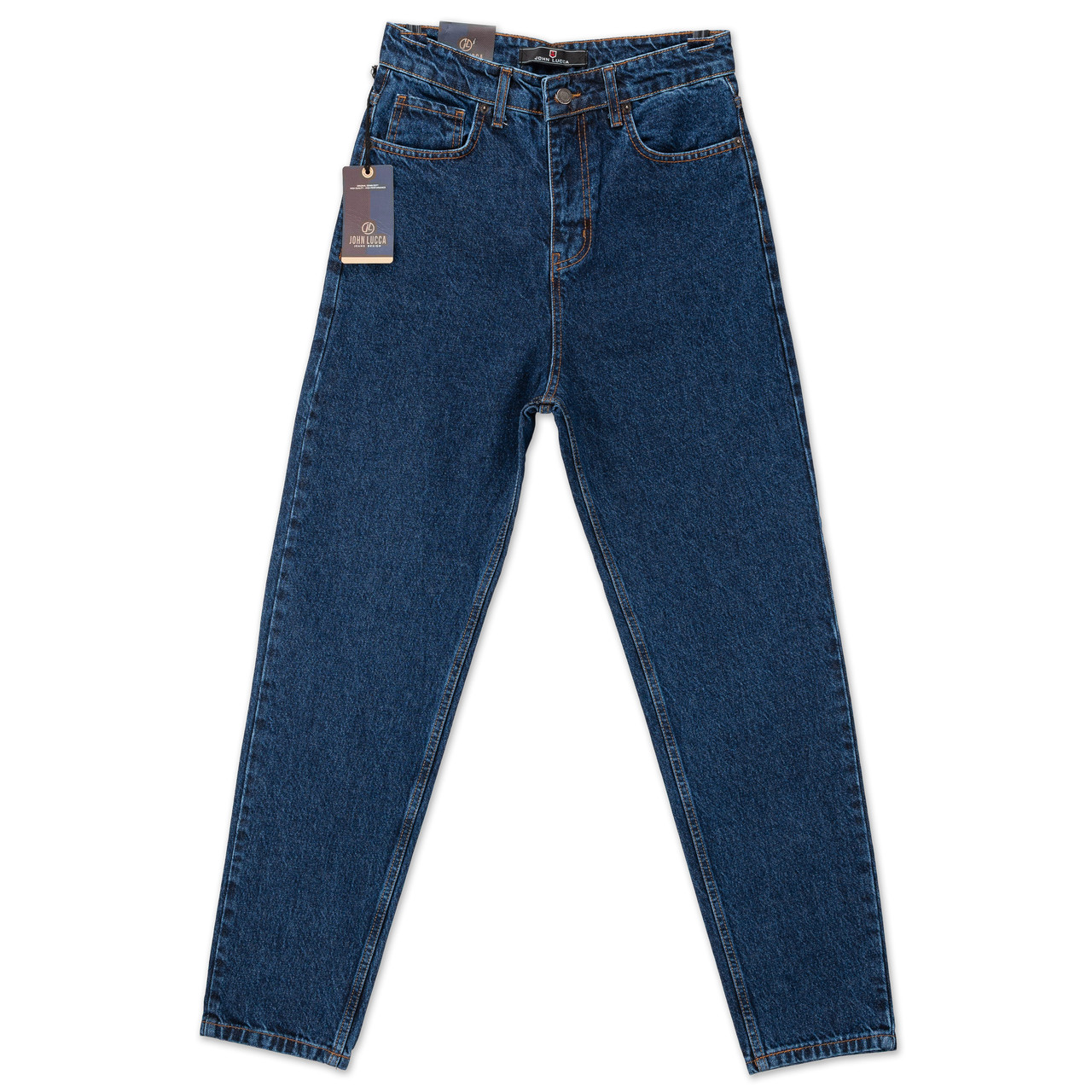 Чоловічі джинси Мом John Lucca темно-сині, вільний крій, комфортні, якісні, фото 1