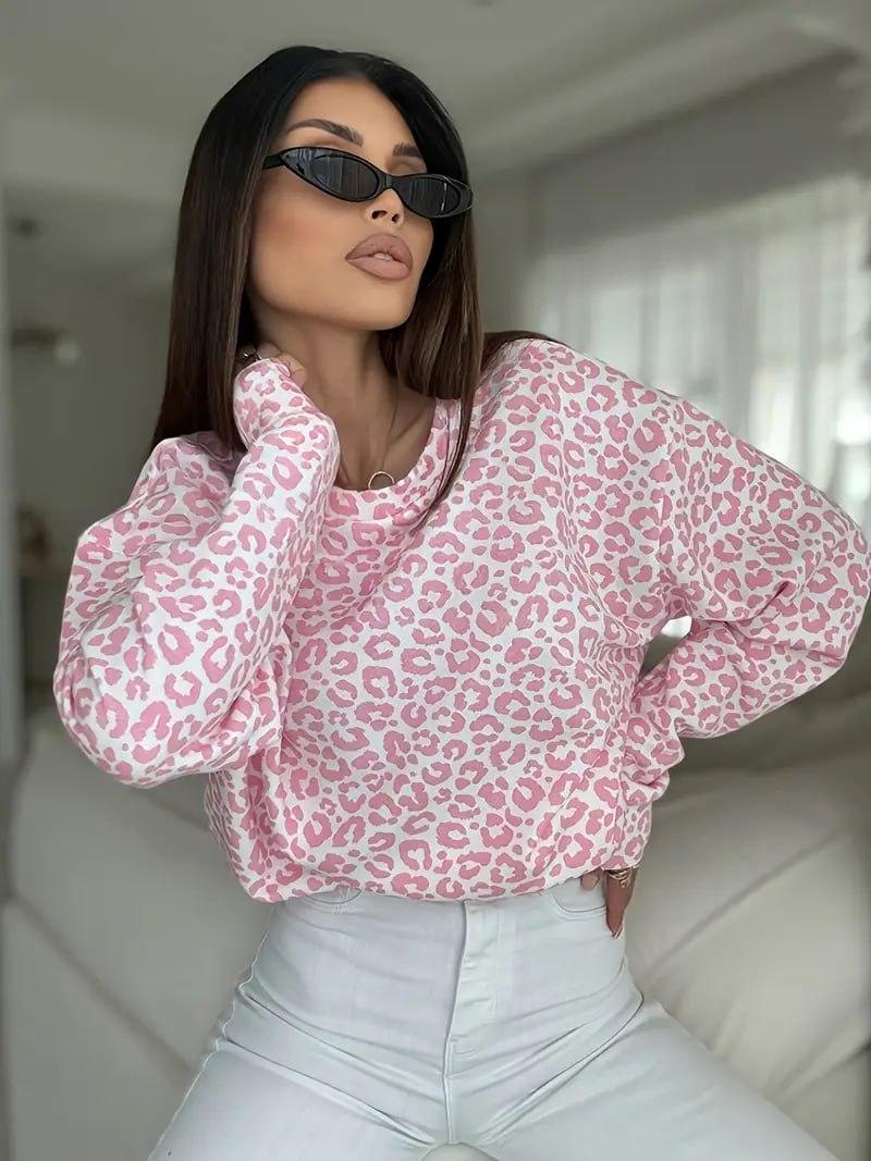 Жіночий стильний рожевий світшот з двонитки, фото 1