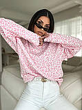 Жіночий стильний рожевий світшот з двонитки, фото 2