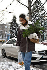 Зимова дублянка під пояс 5005 Розміри 42 - 46