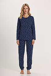 ЖІНОЧА ПІЖАМА трикотажна ELLEN зі штанами та лонгслівом ROSE RAINDROPS 0181/05/02