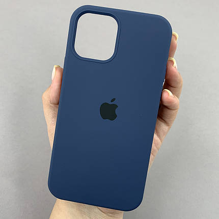 Чохол для iPhone 12 силікон кейс чохол із закритим низом на телефон айфон 12 темно-синій h5p, фото 1