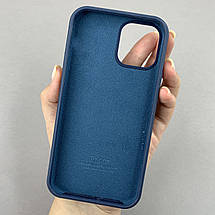 Чохол для iPhone 12 силікон кейс чохол із закритим низом на телефон айфон 12 темно-синій h5p, фото 2