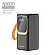 УМБ Power Bank Aspor A350 50000 mAh 22.5W Павербанк з ліхтариком, швидкою зарядкою QC3.0, вбудованими кабелями Type-C і Lightning, фото 3