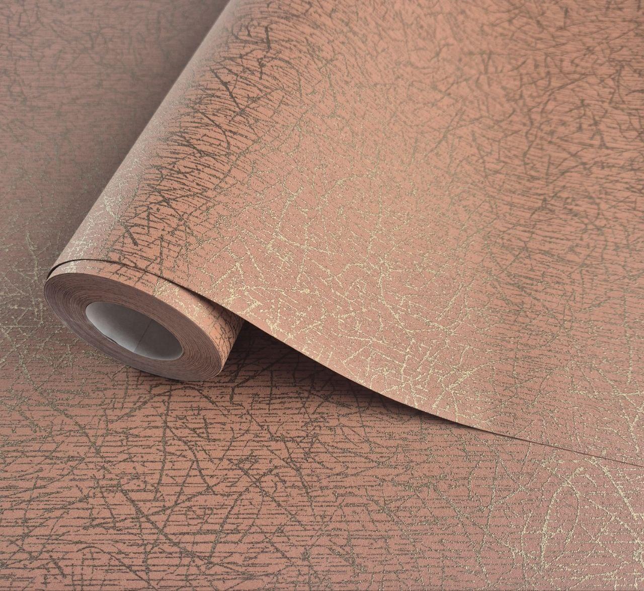 Шпалери вінілові на флізеліновій основі 0.53 × 10.05 м Marburg 58132, коричневі для спальні, вітальні, кабінету, фото 1