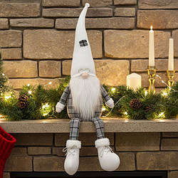 Гном новорічна іграшка м'яка сидячий 50 см