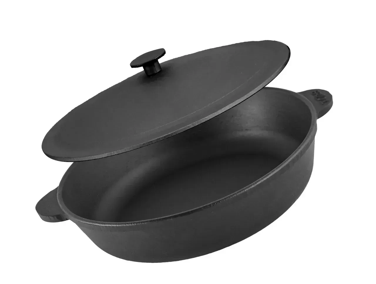 Сковорода жаровня чавунна Ø26 см з чавунною кришкою Brizoll, фото 1