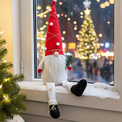 Гном новорічна іграшка м'яка сидить 50 см 88856891