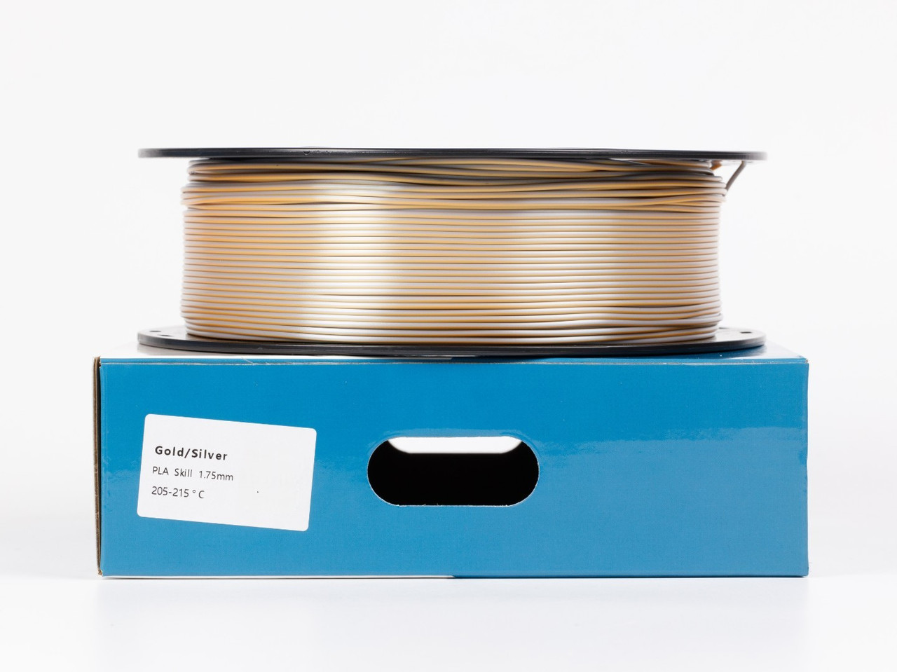 Пластик філамент для 3D-друку PLA Silk Dual Color GOLD+SILVER Filament 1.75mm, 1kg