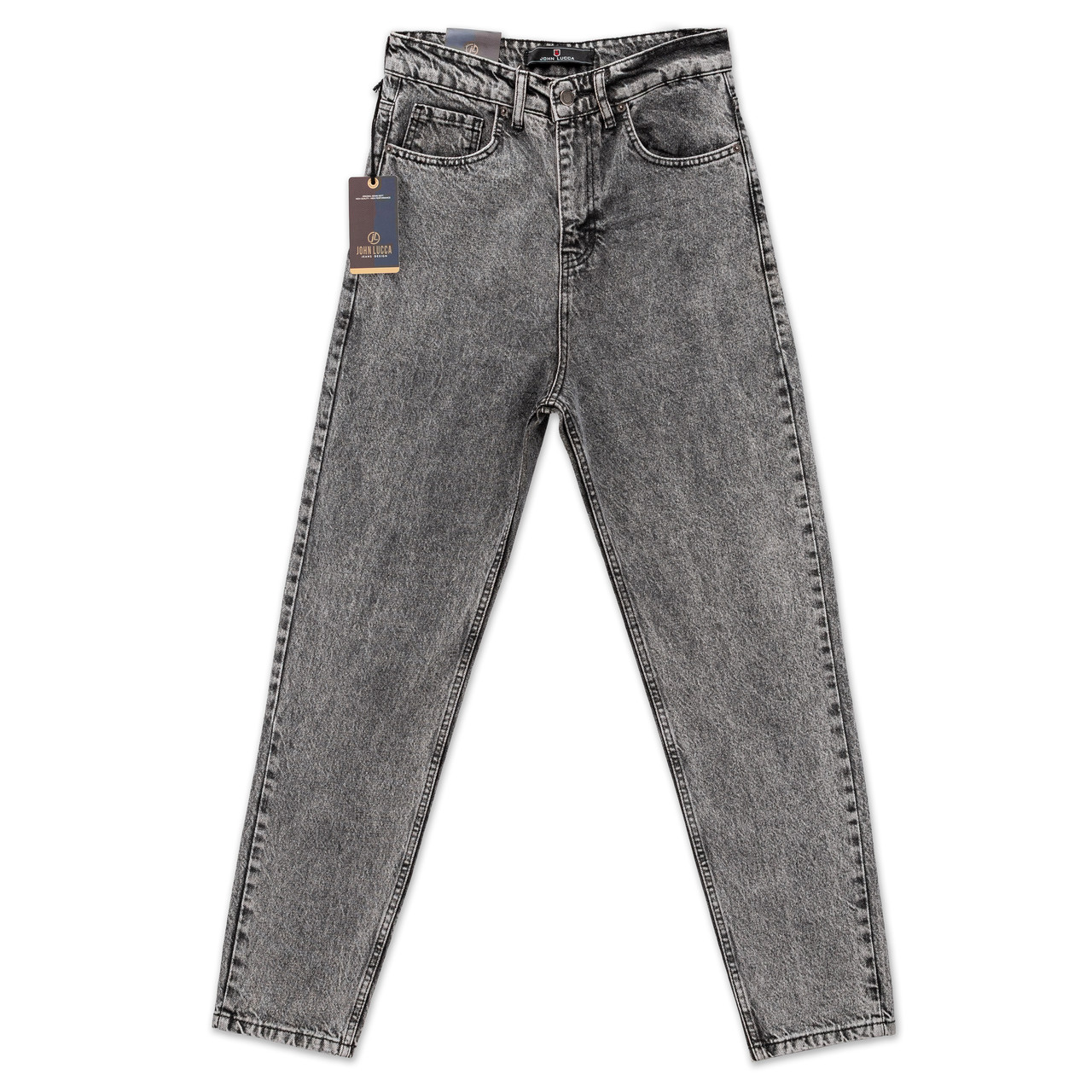 Чоловічі джинси Мом John Lucca графітові, вільний крій, комфортні, якісні, фото 1