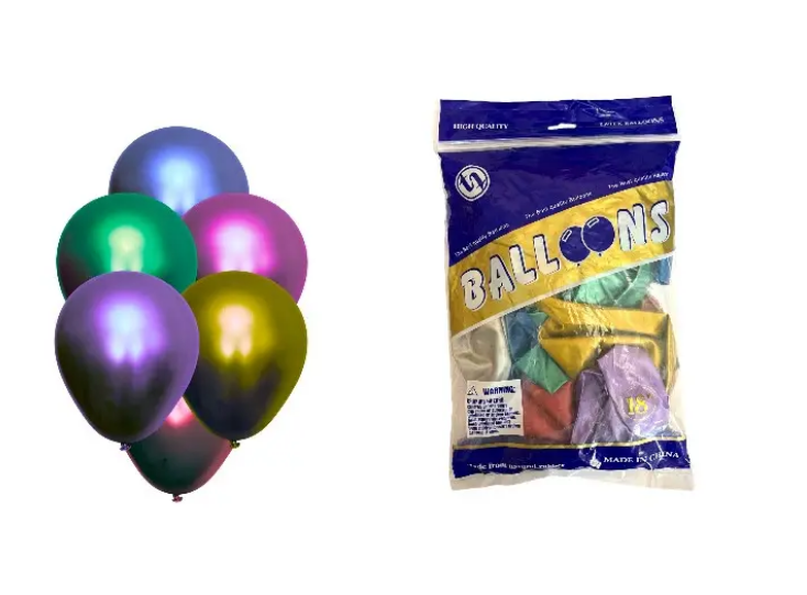 Кульки повітряні хром "Асорті", 18" (Китай), 25 штук., фото 1