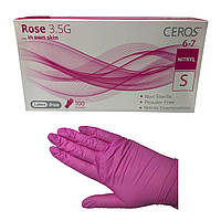 Рукавички нітрилові Ceros 100 шт , розмір S рожеві