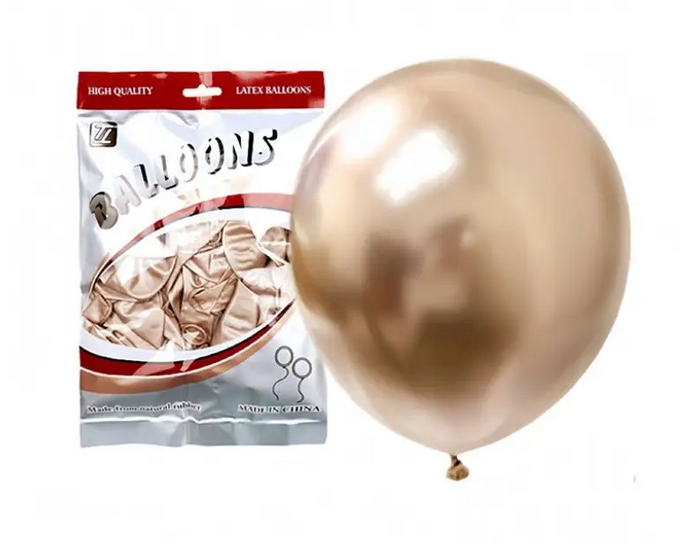 Кульки повітряні хром "Шампань", 18" (Китай), 25 штук., фото 1