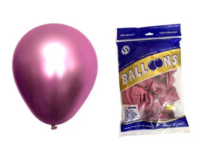 Кульки повітряні хром "Фуксія І Пурпурний", 18" (Китай), 25 штук., фото 1