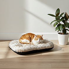 Золотистий матрас для песика або кота з бархату, ручна робота, 67х40см