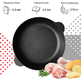 Сковорода жаровня чавунна Ø28 см з чавунною кришкою Brizoll, фото 8