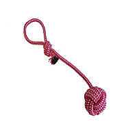 Іграшка для собак та котів у вигляді м'ячика на мотузці з бавовняного канату (TA0135_3)