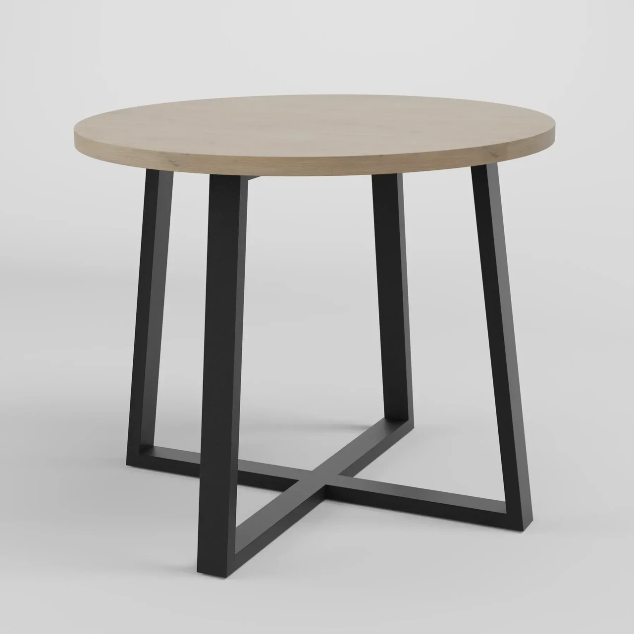 Круглий стіл обідній лофт ПРОУН 800 Neman стільниця колір дуб торро/ніжки чорний колір