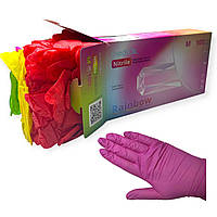 Рукавички нітрилові різнокольорові MediOK RAINBOW 100 шт  (розмір M)