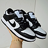 Жіночі зимові кросівки nike sb dunk low Black/White Winter на хутрі Найк СБ Данк чорно-білі низькі шкіряні теплі, фото 2