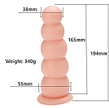 Тілесна піраміда на присосці 19 см, Анальна пробка для фістингу з 5 кульок різного діаметру, Інтимні іграшки, фото 8
