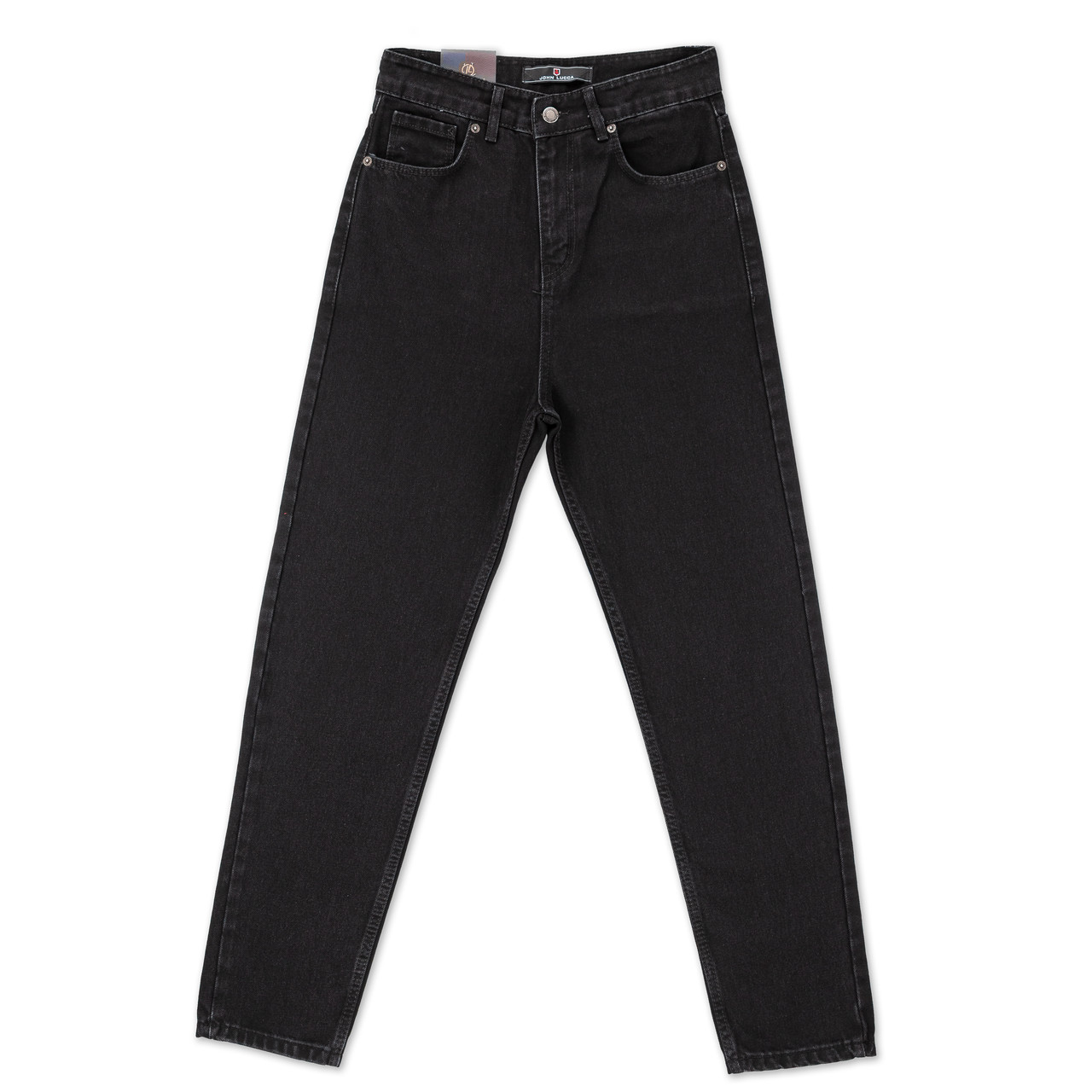 Чоловічі джинси Мом John Lucca чорні (антрацит), вільний крій, комфортні, якісні, фото 1