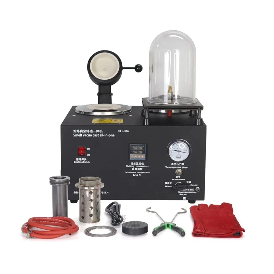 Вакуумна машина/ піч для плавки та лиття ювелірних виробів зі срібла та дорогоцінних металів, місткістю 2 кг, фото 1
