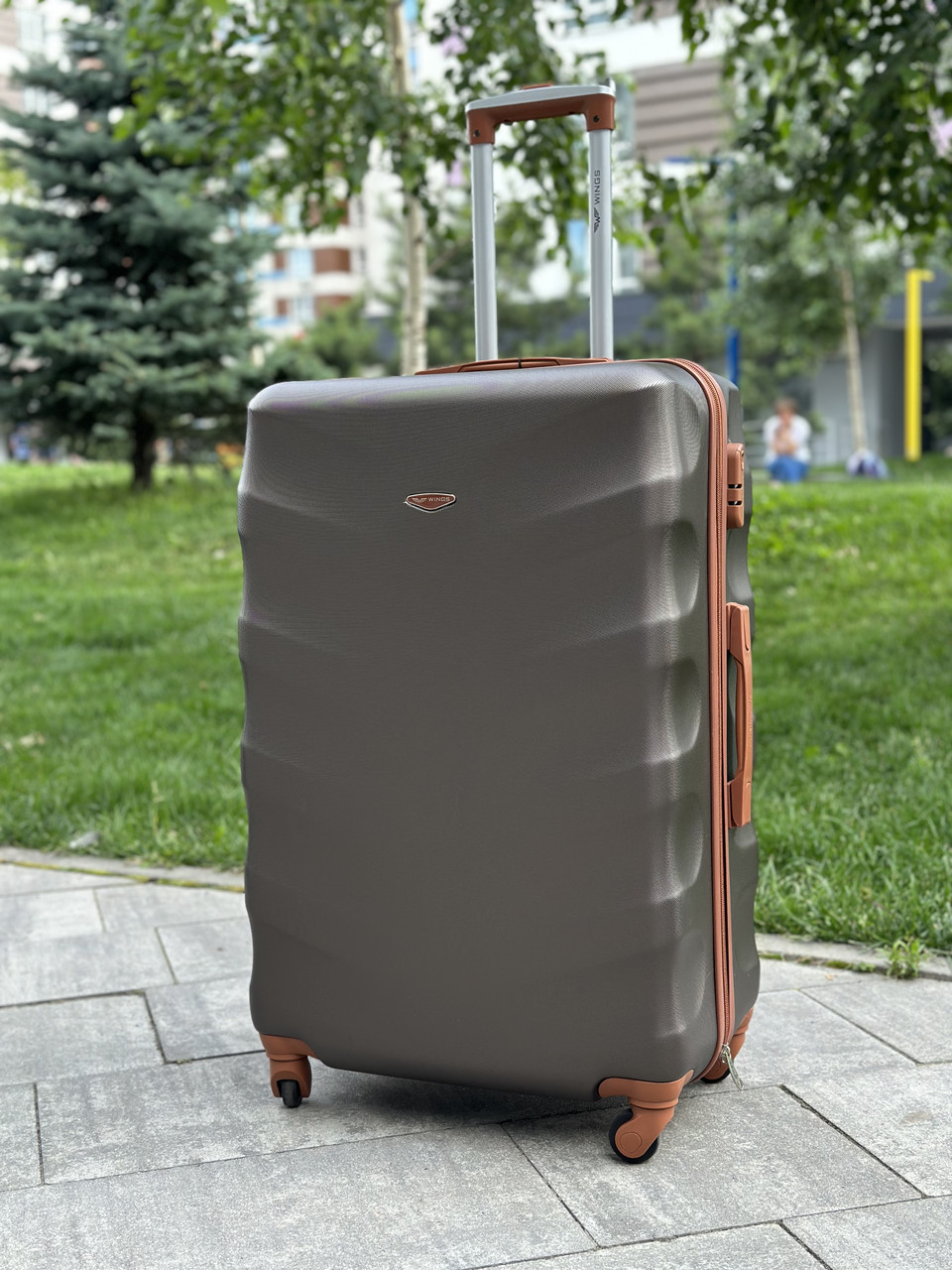 Валіза Wings 402 Велика (L) Exclusive Коричнева, фото 1