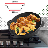 Сковорода жаровня чавунна Ø30 см з чавунною кришкою Brizoll, фото 5