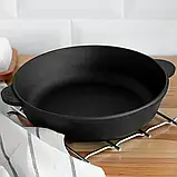 Сковорода жаровня чавунна Ø30 см з чавунною кришкою Brizoll, фото 10